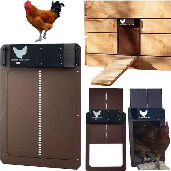 Comparer les prix de Porte de poulailler automatique étanche IP44 - Marron - ABS - Extérieur - Canard-keeper