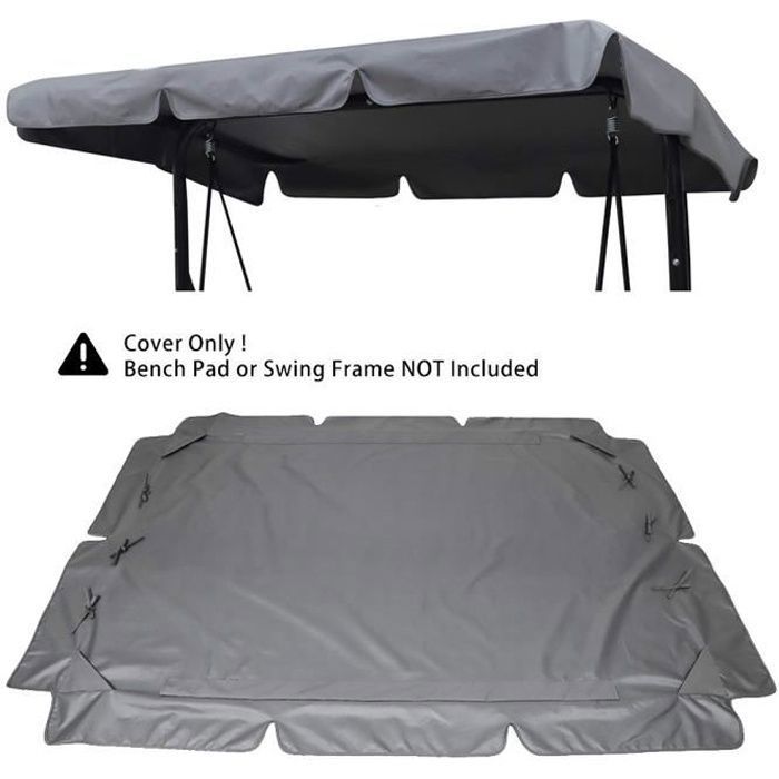 QUICK STAR Toit De Rechange Pergola Arquée 3x4m - Housse Grise Imperméable 260g/m² Avec Tendeurs