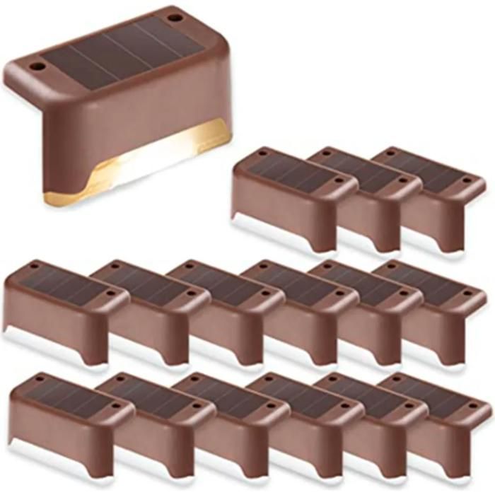 Lot de 24 lampes solaires à LED pour clôture appliques murales éclairage de jardin lampe descalier extérieure ODIPIE