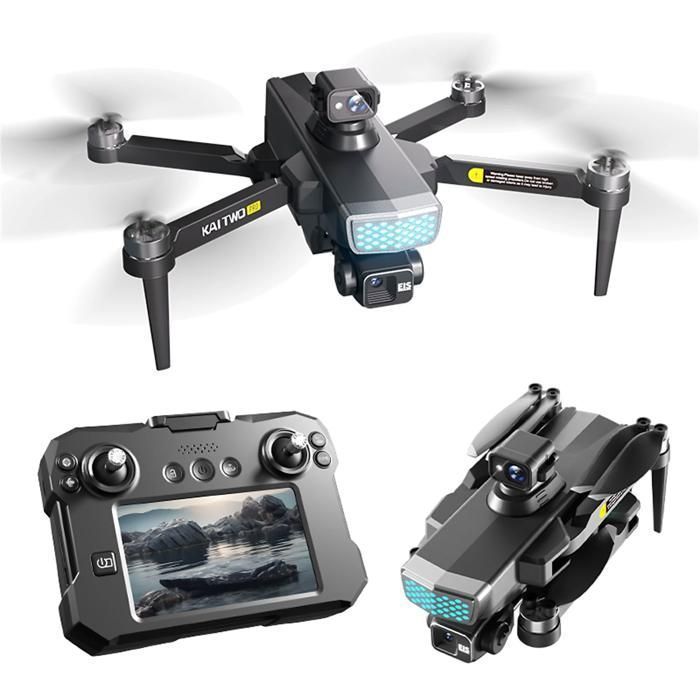 Drone 8K zoom 50X objectif grand angle évitement dobstacles écran tactile double batterie adapté aux débutants