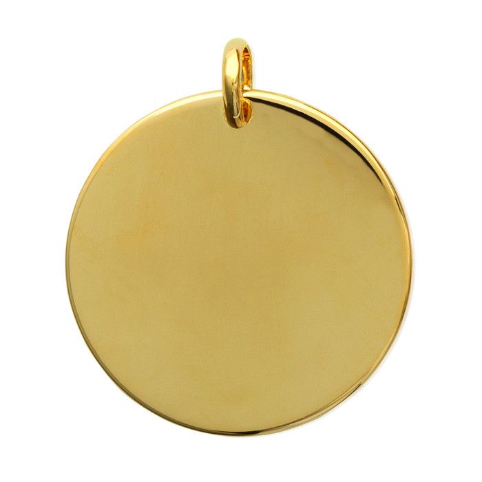 Pendentifs et Médailles femme - Brillaxis - Pendentif Brillaxis médaille ronde plaqué or 27 mm - Couleur de la matière:Jaune - Jaun