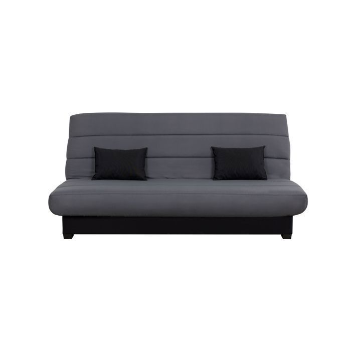 Banquette convertible Clic clac OLIVIA - RELAXIMA - Couchage 130 x 190 rangement intégré pearl gris