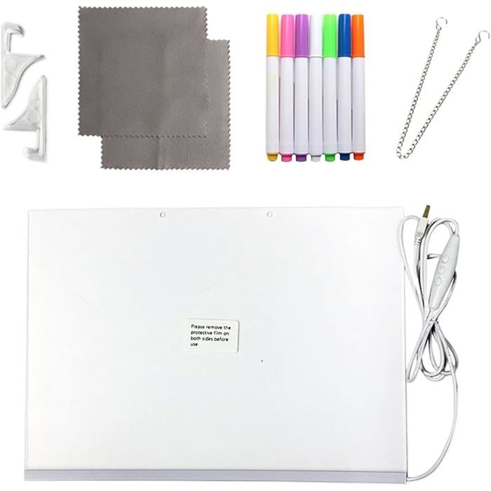 Planche à Dessin à LED, Tableau Acrylique Lumineux Avec 10