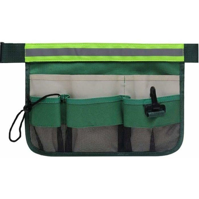 Sac banane de jardin - MICH - Bande réfléchissante - Réglable - Tissu Oxford 600D - 34x23 cm - 7 poches