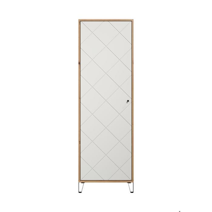 Grafico armoire de rangement 1 porte blanc mat décor chêne. Grafico armoire de rangement 1 porte blanc mat décor chêne.