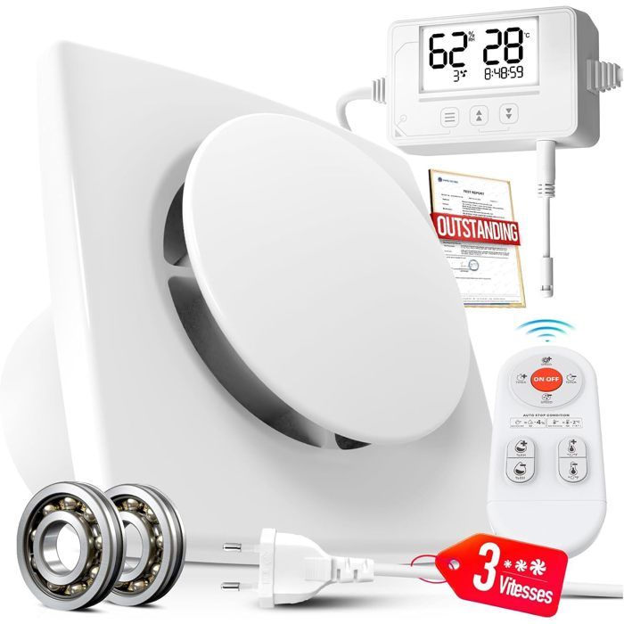 Extracteur d'Air 100mm Automatique pour Salle de Bain Hygroréglable 3 — free download