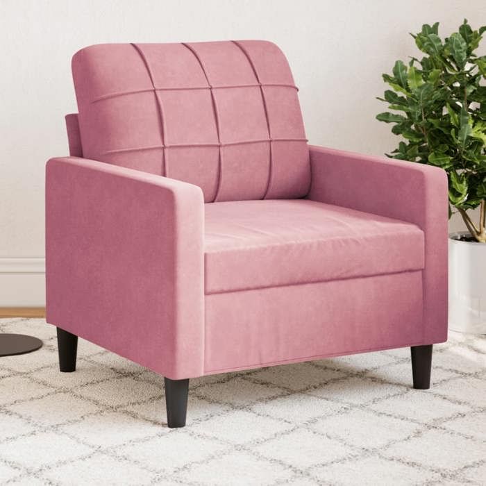 NEW 2026 Fauteuil Rose 60 cm Velours L2466