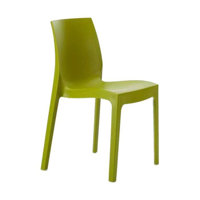 Chaise de Jardin Empilable Plastique Colorée Rome Grand Soleil pour Restaurant - Vert Chaise de Jardin Empilable Plastique Colorée Rome Grand Soleil pour Restaurant - Vert