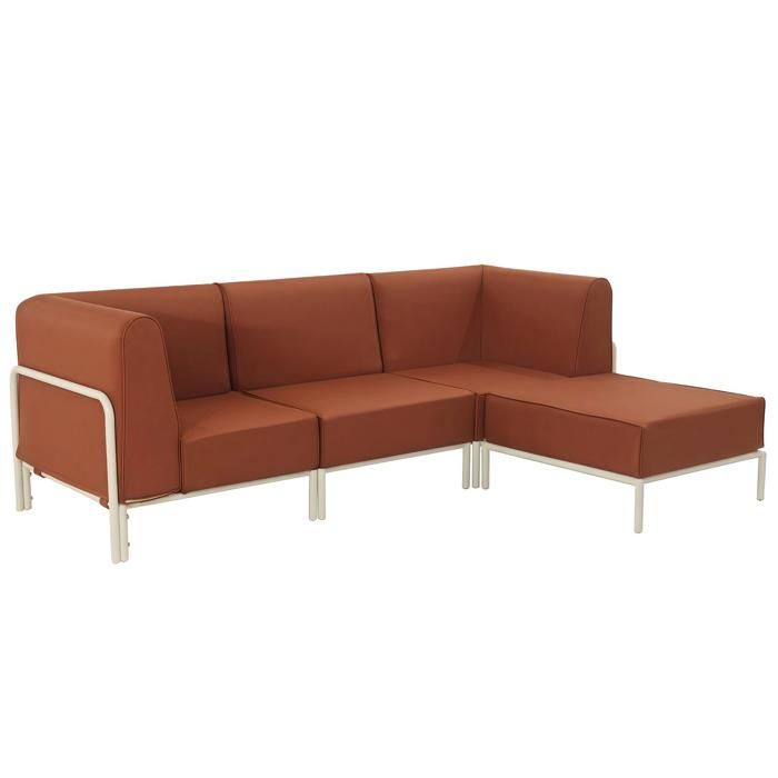Salon de jardin bas modulable uni 4 places terracotta 232 x 80 cm Patio Oviala