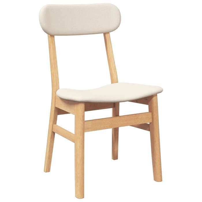 Chaises cuisine(2 pcs) - Brun - Chaises à manger - 2 personnes - avec coussins - bois massif caoutchouc 47x47x81.5 cm F3536