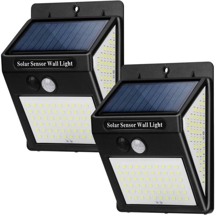 Lumiere Solaire Extérieur Lampe Solaire Extérieur Détecteur de Mouvement 3 Modes [1 Pack 144 LED] Etanche Eclairage Exterieur