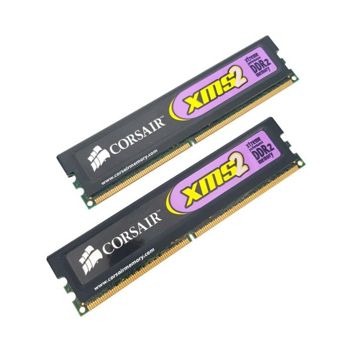 Kit 1Go RAM 2 barrettes mémoire 512Mo DDR2 CORSAIR XMS2 DIMM PC2 6400 800MHz Très bon état - vue 2