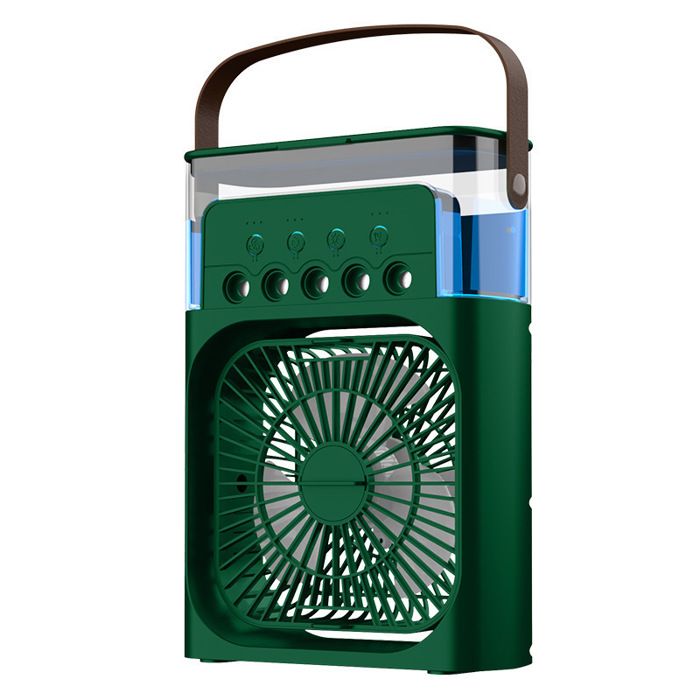 Ventilateur humidificateur portable – – Refroidisseur dair 3 vitesses avec réservoir transparent – Pour bureau et chambre –Vert
