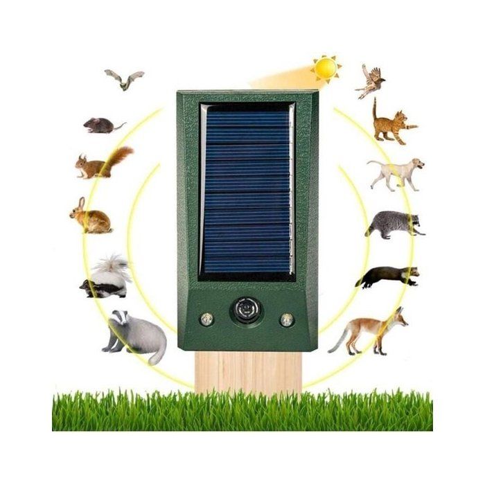 Répulsif à ultrasons solaire pour animaux - repousse les lapins les cerfs et les oiseaux - protège les jardins - 1 pièce