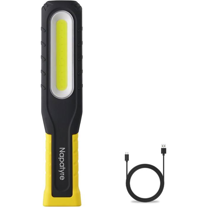 Lampe de Poche Lampe de Travail Rechargeable 1000 Lumens Baladeuse LED avec Aimants et Crochets Rotation à 180° 5 Modes Lampe