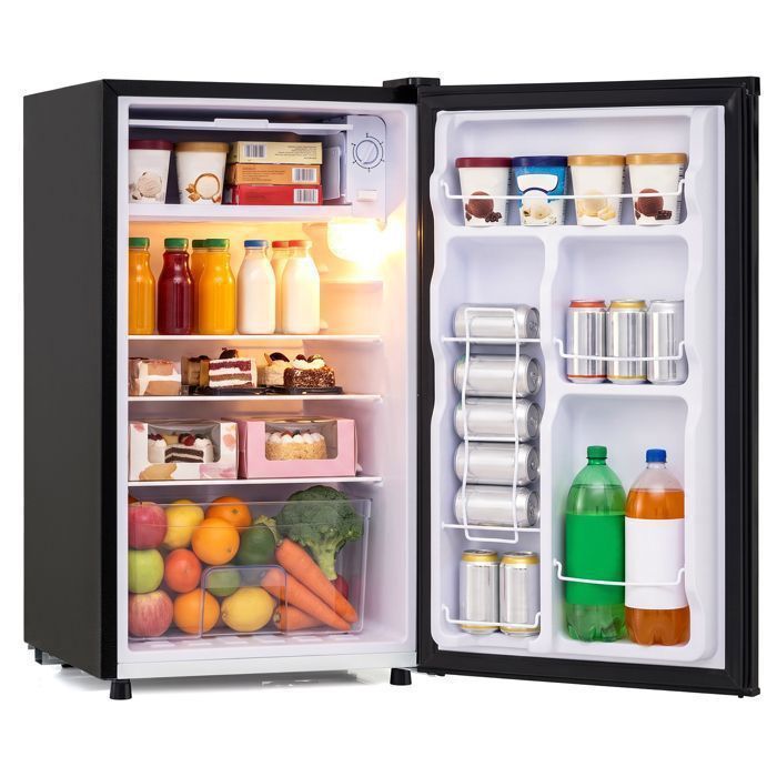 Mini Réfrigérateur 80L COSTWAY-Étagères Amovibles-Porte Simple Réversible-Éclairage LED-5 Température-Silencieux-Classe E-Noir Mini Réfrigérateur 80L COSTWAY-Étagères Amovibles-Porte Simple Réversible-Éclairage LED-5 Température-Silencieux-Classe E-Noir