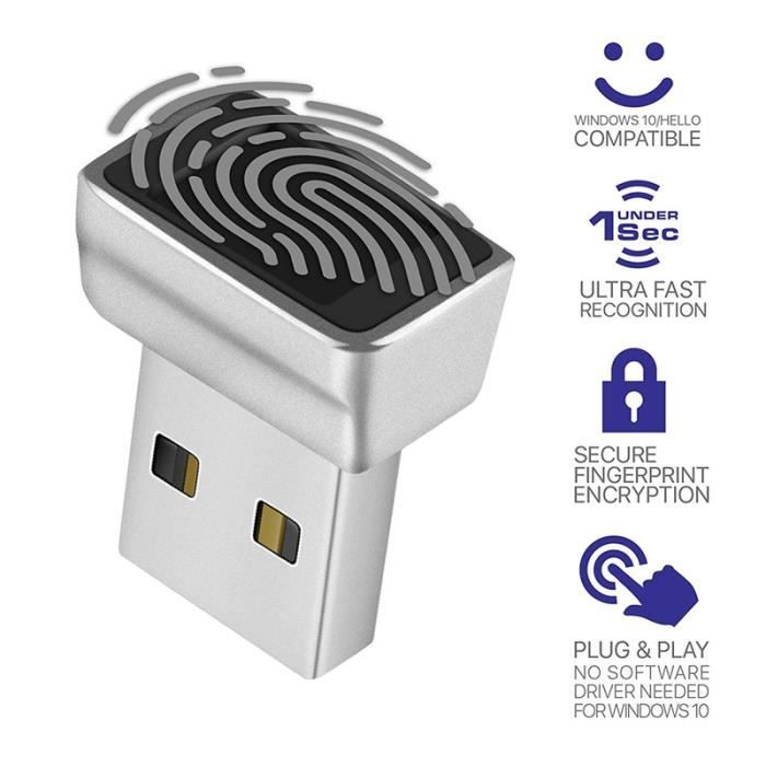 Lecteur D'empreintes Digitales USB, Détection à 360 Degrés 10 Empreintes Digitales Ordinateur Enregistreur D'empreintes Digitales USB, Connexion Rapide en 0,5 Seconde pour PC Portable Lecteur D'empreintes Digitales USB, Détection à 360 Degrés 10 Empreintes Digitales Ordinateur Enregistreur D'empreintes Digitales USB, Connexion Rapide en 0,5 Seconde pour PC Portable