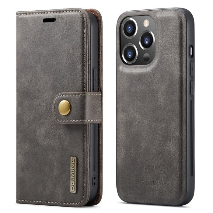 QLTYPRI Custodia In Pelle Sottile Per IPhone 13 Con Porta Carte E Chiusura Magnetica - Rosso Vino