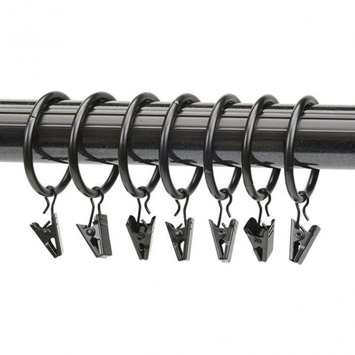 Lot De 20 Anneaux Pour Pinces à Rideaux - Acier Inoxydable - Avec Clip - Neuf Sous Emballage