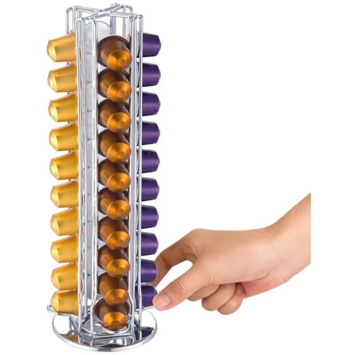 Porte-Capsules Nespresso Rotatif Cobb Industries - 40 Capsules, Acier Chromé, Design Élégant Et Stable