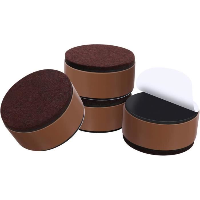 Rehausseurs De Meubles En Acier Carbone - Lot De 4 - Hauteur 3 Cm - Blanc