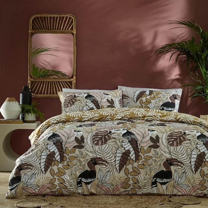 furn. Ensemble de Housse de Couette Bootanical – Housse de Couette réversible à Motifs Floraux d'automne et fantômes d'halloween (Multicolore - King