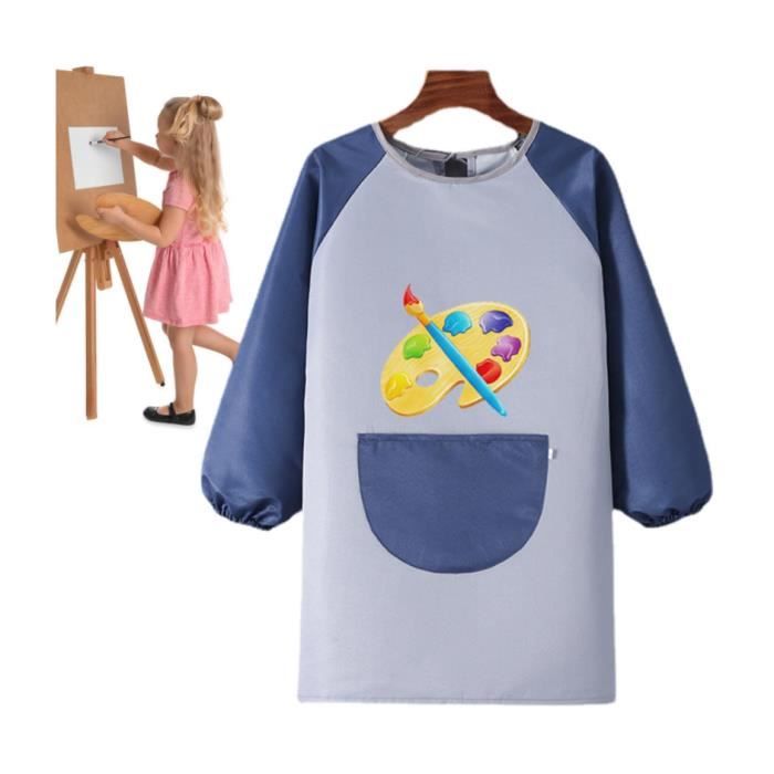 Blouse Peinture Enfant Imperméable 8-12 Ans - Tablier Manches Longues Réglable - Protection Anti-taches