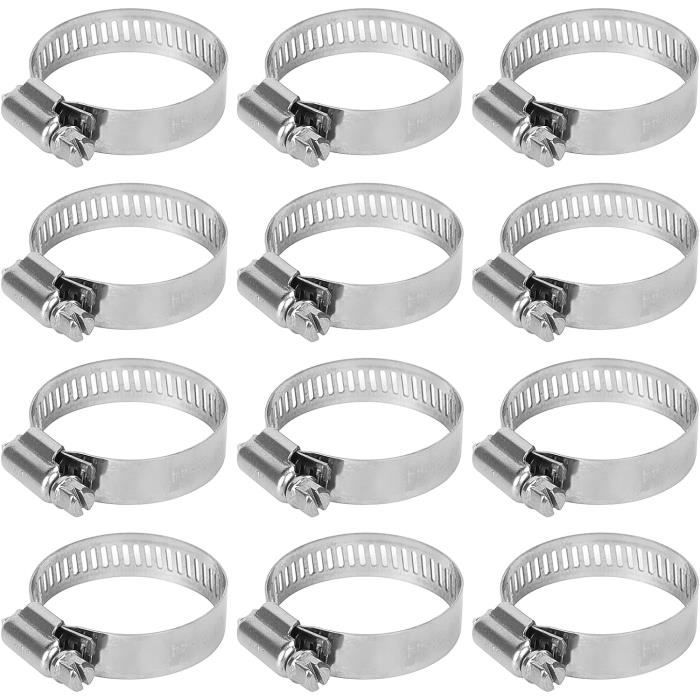 100 Colliers De Serrage Acier Inoxydable 8-44mm AMZSKU - 8 Tailles - Pour Tuyau Machine à Laver, Piscine