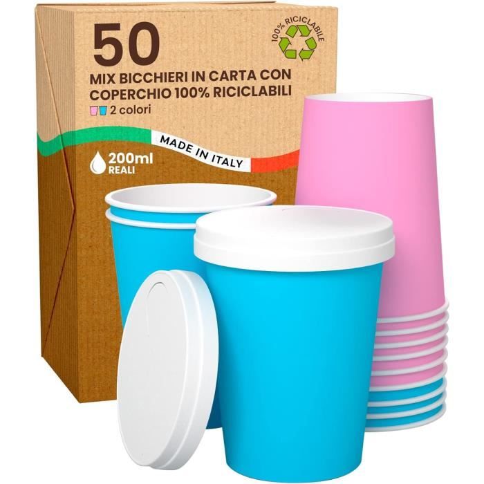 Wisefood Lot De 50 Gobelets À Café Jetables En Carton De 120 Ml - Sans