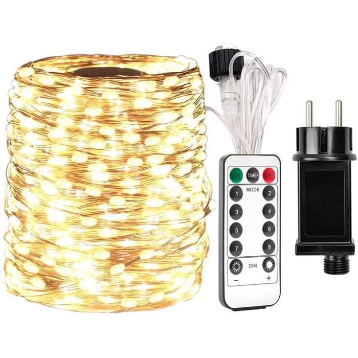30M 300 LED Guirlandes Guirlande Lumineuses Blanc Chaud 8 Modes D'éclairage Fête Jardin