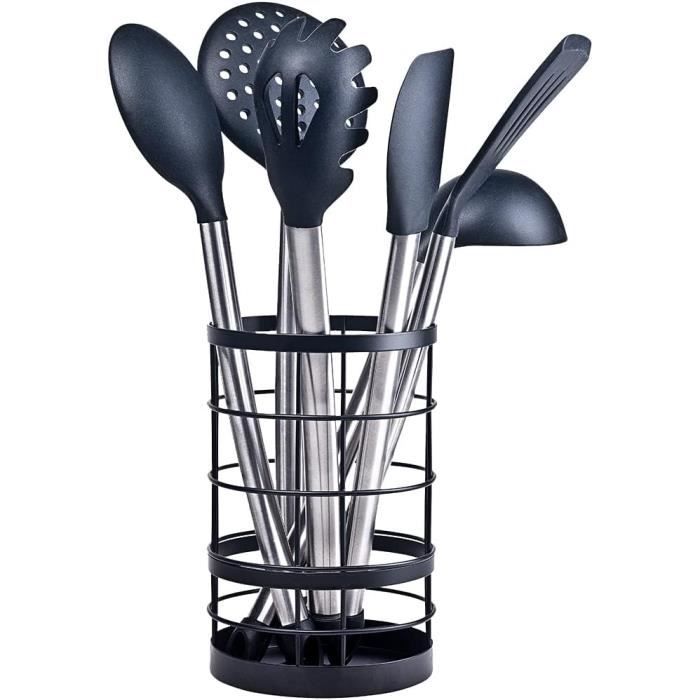 Porte-ustensiles De Cuisine En Céramique Blanc - Récipient élégant 14x11 Cm Pour Rangement Comptoir - 10