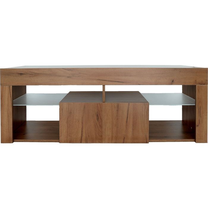 Meuble TV design bois Hugo - 140 x 40 x 50 cm - Marron