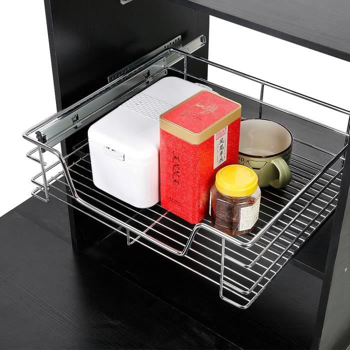 Panier coulissant pour placard - YOULUOLI - 47x44x14cm - Argent - Capacité 20kg