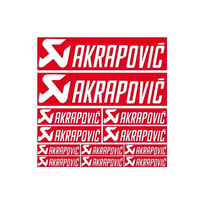 Kit stickers akrapovic Ref: SPON-003 Rouge - Cdiscount Auto