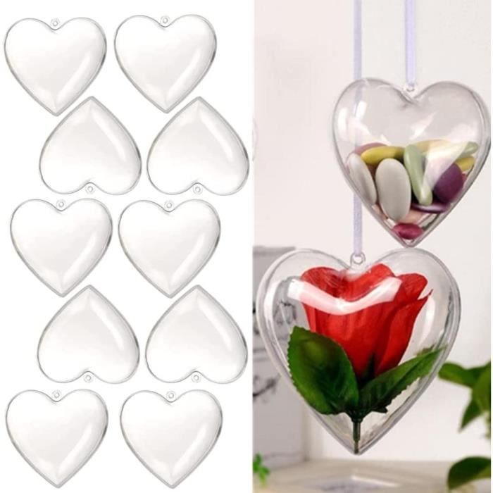 Lot de 10 boules de Noël à remplir soi-même en plastique transparent en 