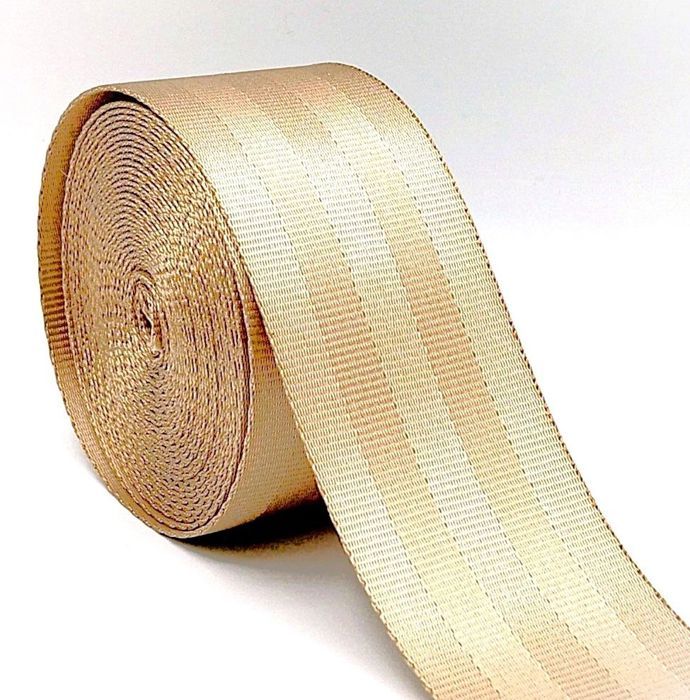 48mm 10 mètres sangle style ceinture de sécurité pour sacs couture anse  bandoulière réglable polyester couleur Champagne