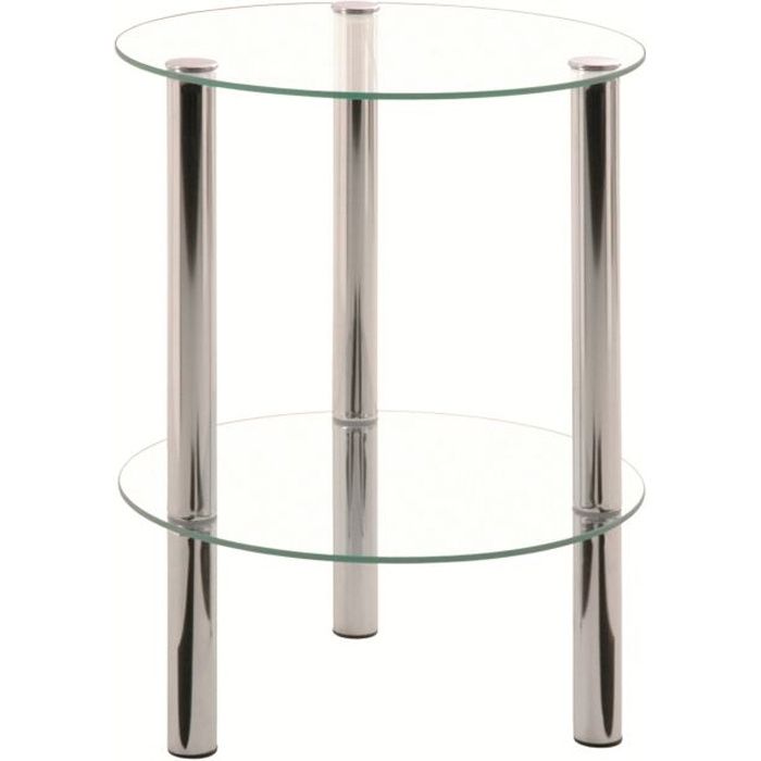 table d'appoint ronde - swithome - belly - verre trempé transparent - design contemporain