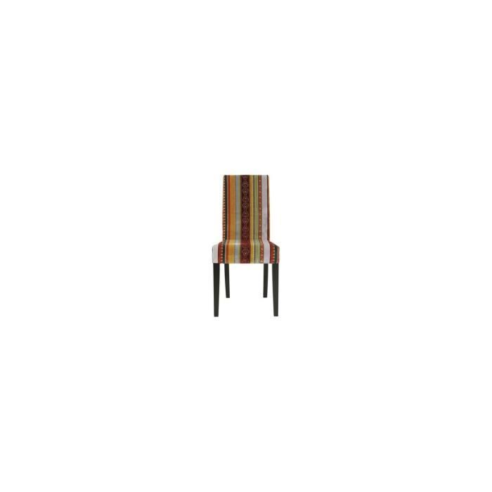 chaise patchwork - kare - very british econo - tissu - bois massif - marron - 1 place - intérieur
