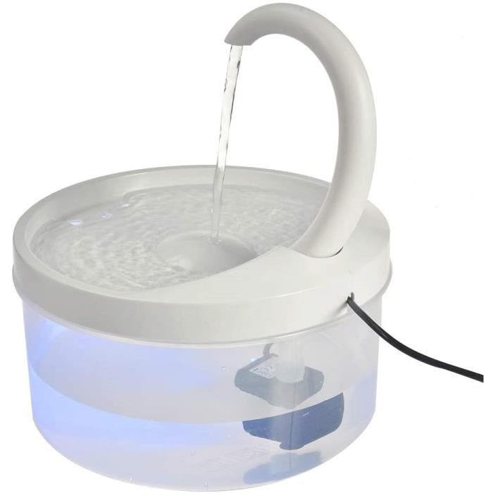 Meilleurs prix pour Distributeur d'eau pour chat - ZGEER - Col de cygne - 2L - Éclairage LED - Silencieux