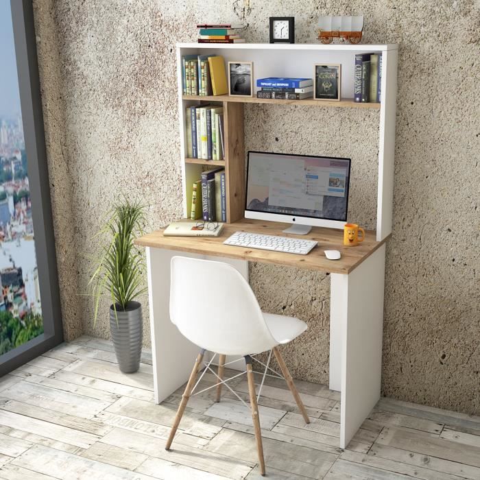 Elke week Grijpen zonsopkomst Yurupa Table de bureau avec etagere ,Bureau avec étagère ,Meuble bureau  ordinateur ,table d'ordinateur Blanc BR2-AW - Cdiscount Maison