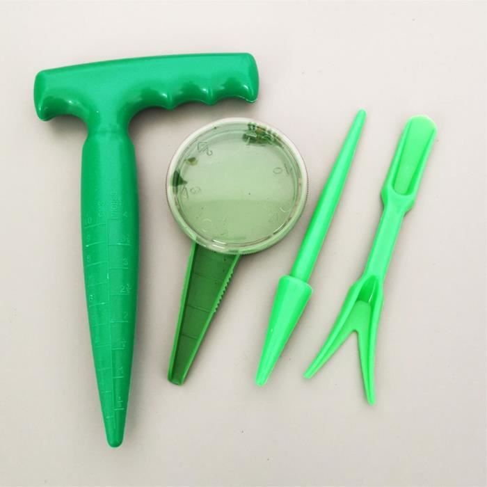Distributeur de Semences,4 Pièces Entretoise de Graines de Jardin avec Distributeur,Semoir à Graine,Jardinière de Sol à 12 Trous - Jardin
