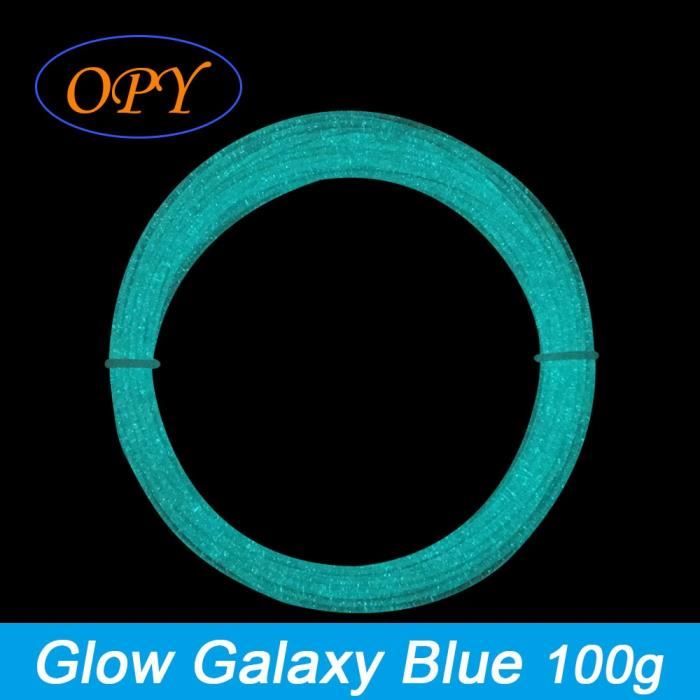 Filament imprimante 3D,Bobine Filament Pla phosphorescent, 1.75 Mm,  impression 3D en vert, 1Kg, 10M, 100G - Type G Galaxy Blue 100g - Cdiscount  Informatique