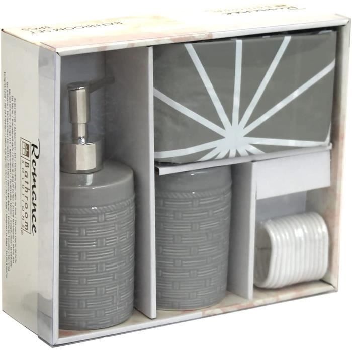 Eosnow Ensemble D'accessoires De Salle De Bain, Distributeur De Porte Savon Gobelet Porte Brosse A Dents 6 Pieces 82274904