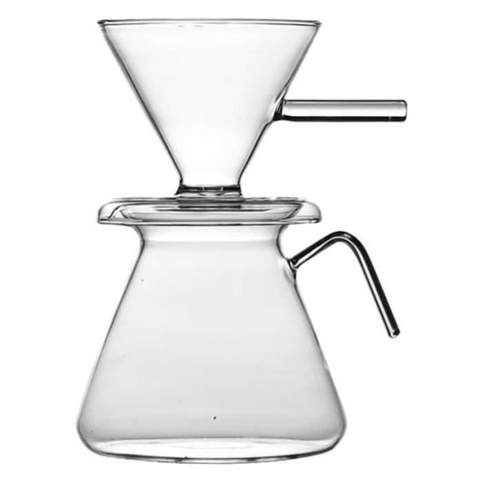 Cafetière Manuelle Goutte à Goutte En Verre Élégante Avec Filtre Réutilisable En Inox - Pour 8 Tasses