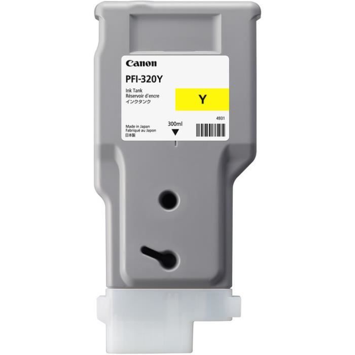 Cartouche dencre Jaune CANON PFI-320Y - 300 ml - Pour imagePROGRAF TM-200 TM-205 TM-300 TM-305