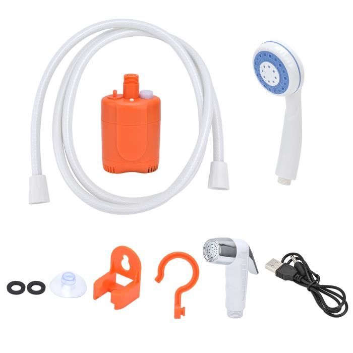 Cikonielf Camp Shower Pump, Outdoor Shower Set Easy Assembly USB