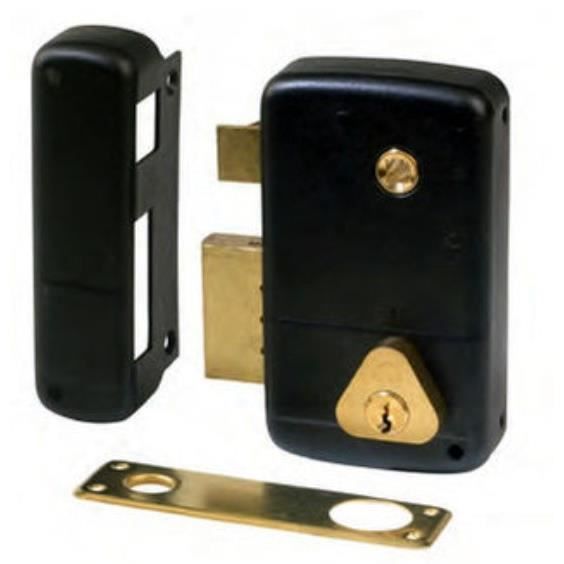 Serrure En Applique Cisa 1 Point - Cylindre 50mm, Montage Droit, Acier/laiton
