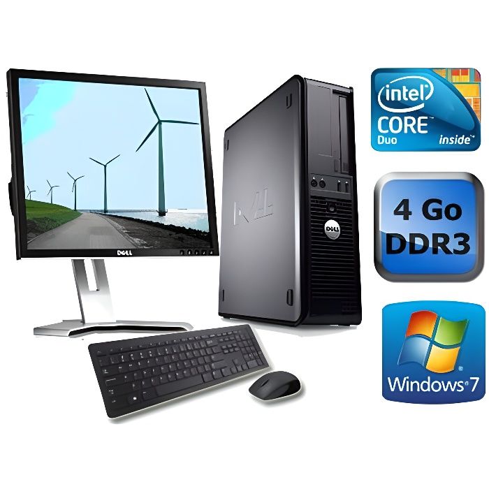 Dell Optiplex 780 – 4 Go – Windows 7 + Ecran 17