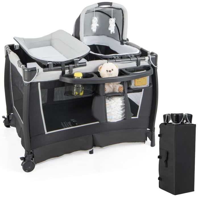 Dreamade 4 En 1 Lit Bebe Avec Table A Langer Berceau Lit Parapluie Avec Boite A Musique Roues Sac De Transport Pour Bebe 0 3 Ans Cdiscount Puericulture Eveil Bebe
