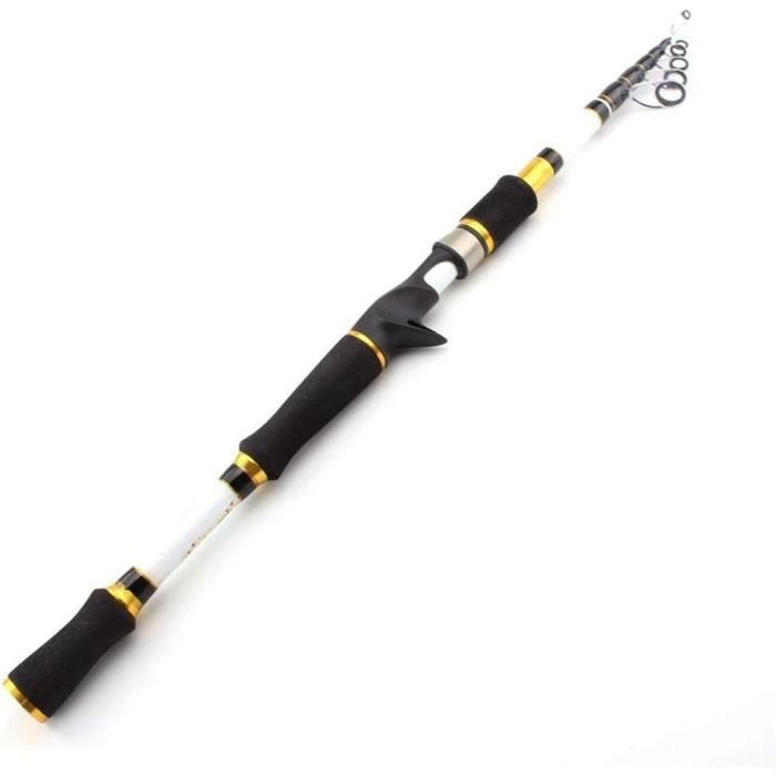 Canne à Pêche Compacte En Carbone 2,1 M - Portable, 11 Sections - Pour Truite, Perche, Sandre, Pêche En Mer - Voyage, Randonnée